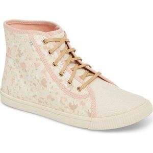 Toms Camarillo Floral High Top Sneaker - Natural & Pink - Size 6B